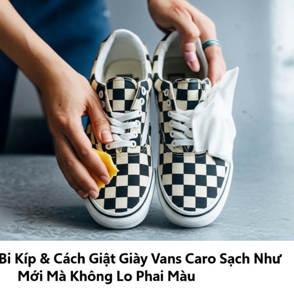 Hình minh họa cho bài viết: Bí Kíp & Cách Giặt Giày Vans Caro Sạch Như Mới Mà Không Lo Phai Màu
