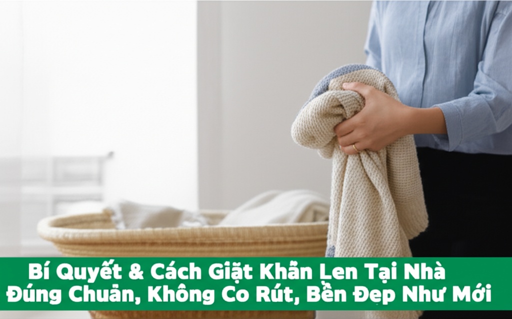 Hình minh họa cho bài viết: Bí Quyết & Cách Giặt Khăn Len Tại Nhà Đúng Chuẩn, Không Co Rút, Bền Đẹp Như Mới