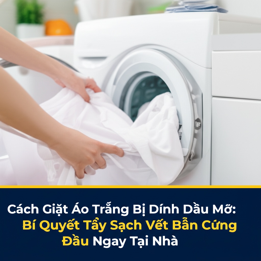 Hình minh họa cho bài viết: Cách Giặt Áo Trắng Bị Dính Dầu Mỡ: Bí Quyết Tẩy Sạch Vết Bẩn Cứng Đầu Ngay Tại Nhà