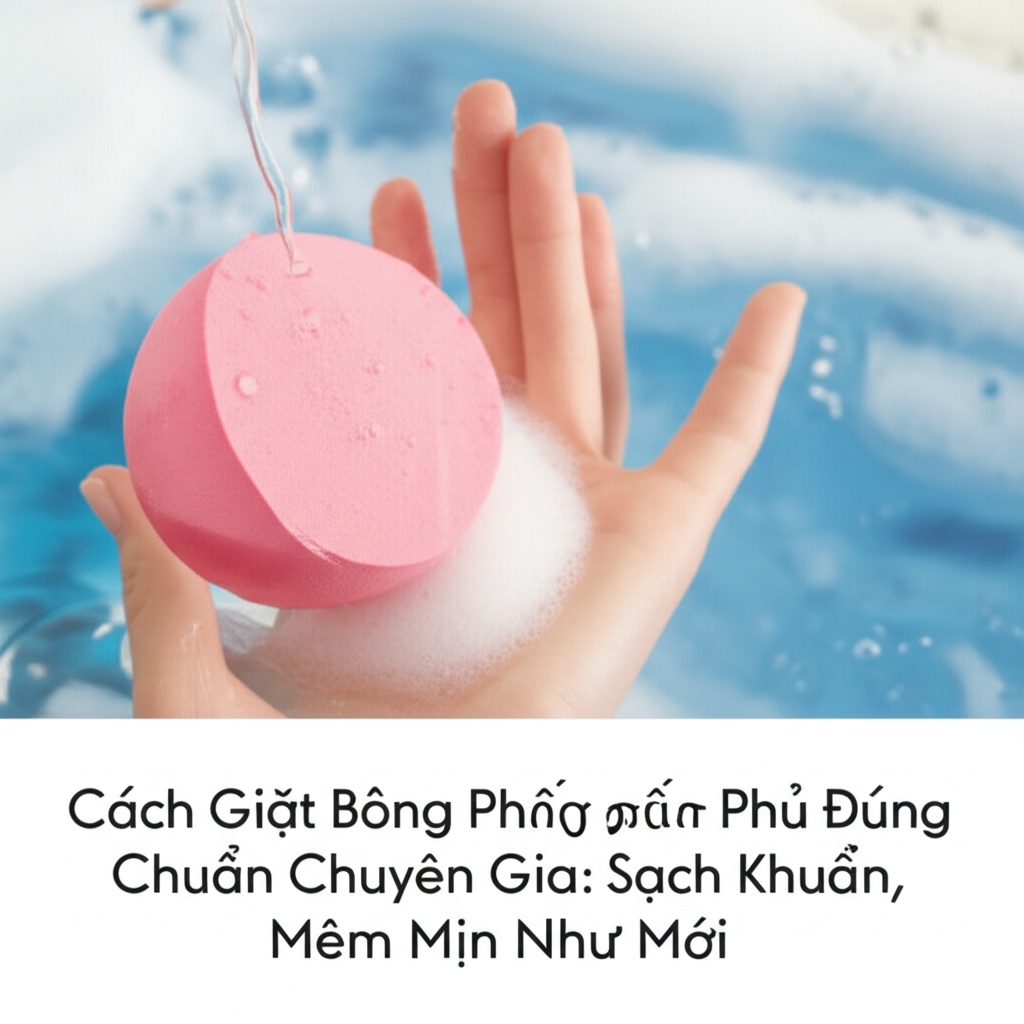 Hình minh họa cho bài viết: Cách Giặt Bông Phấn Phủ Đúng Chuẩn Chuyên Gia: Sạch Khuẩn, Mềm Mịn Như Mới