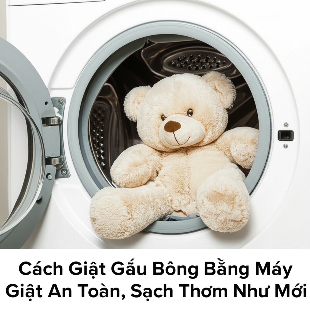 Hình minh họa cho bài viết: Cách Giặt Gấu Bông Bằng Máy Giặt An Toàn, Sạch Thơm Như Mới