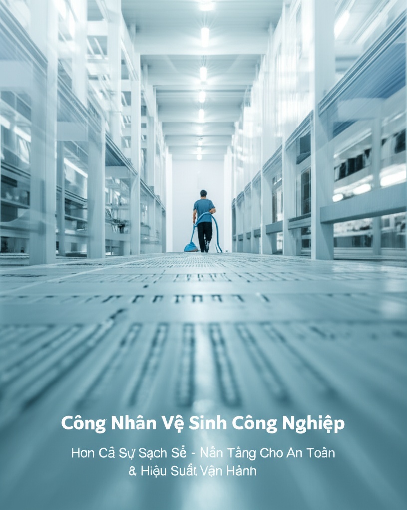 Hình minh họa cho bài viết: Công Nhân Vệ Sinh Công Nghiệp: Hơn Cả Sự Sạch Sẽ - Nền Tảng Cho An Toàn & Hiệu Suất Vận Hành