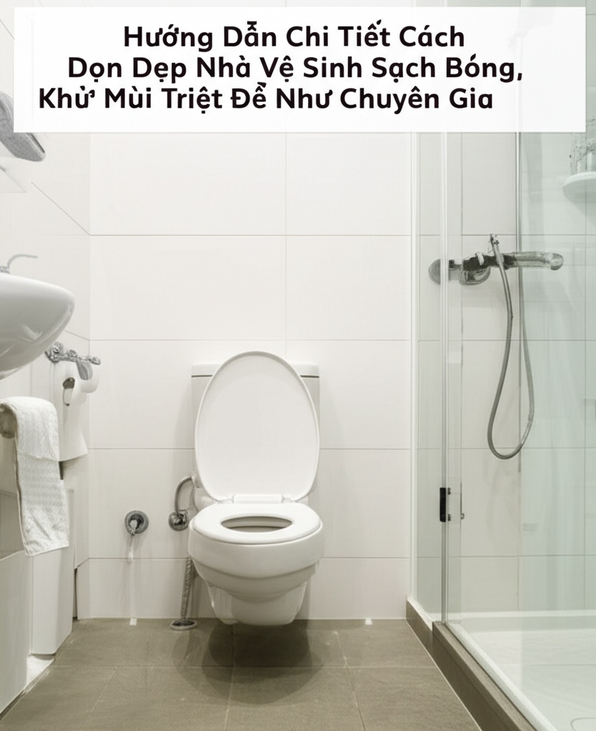 Hình minh họa cho bài viết: Hướng Dẫn Chi Tiết Cách Dọn Dẹp Nhà Vệ Sinh Sạch Bóng, Khử Mùi Triệt Để Như Chuyên Gia
