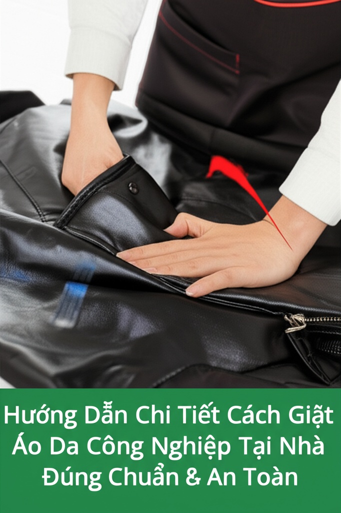 Hình minh họa cho bài viết: Hướng Dẫn Chi Tiết Cách Giặt Áo Da Công Nghiệp Tại Nhà Đúng Chuẩn & An Toàn