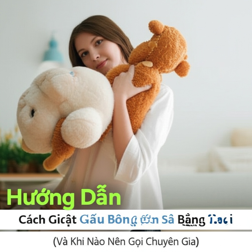 Hình minh họa cho bài viết: Hướng Dẫn Chi Tiết Cách Giặt Gấu Bông Lớn Bằng Tay (Và Khi Nào Nên Gọi Chuyên Gia)