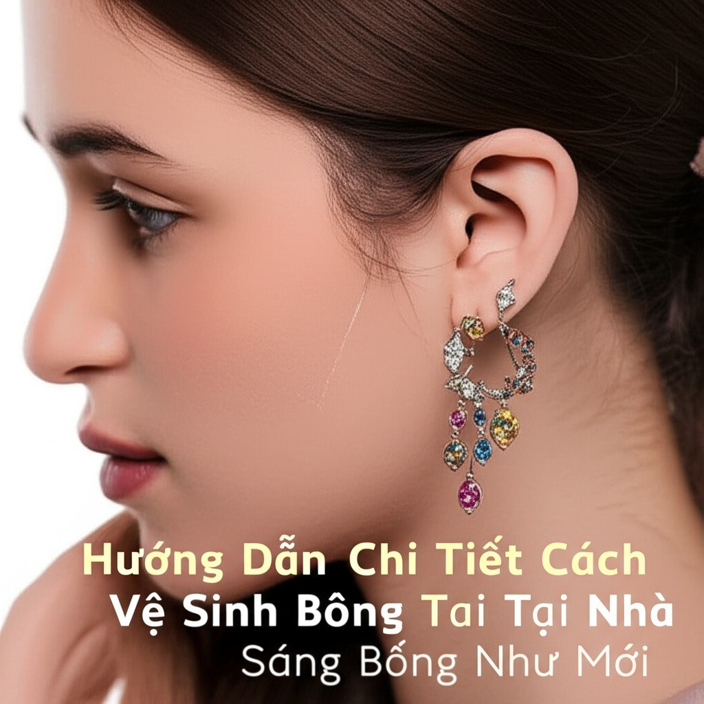 Hình minh họa cho bài viết: Hướng Dẫn Chi Tiết Cách Vệ Sinh Bông Tai Tại Nhà Sáng Bóng Như Mới