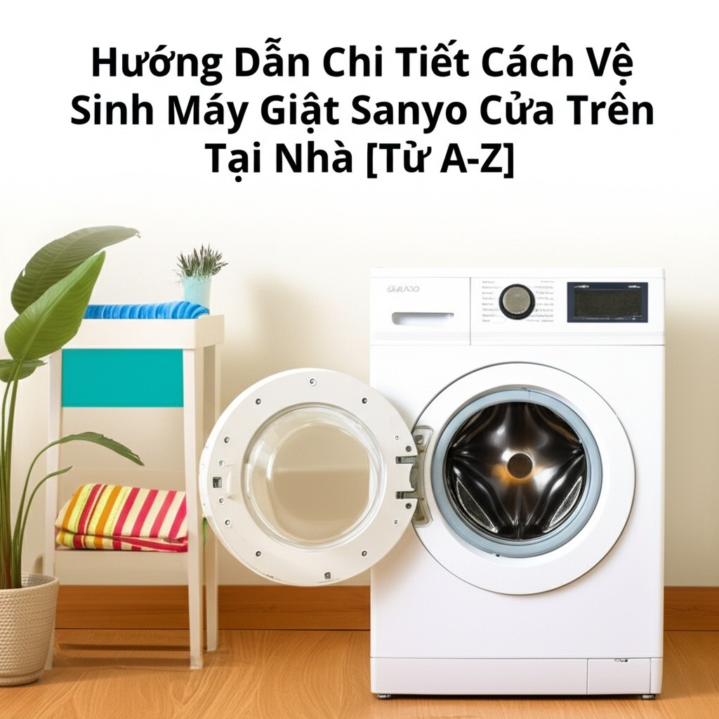 Hình minh họa cho bài viết: Hướng Dẫn Chi Tiết Cách Vệ Sinh Máy Giặt Sanyo Cửa Trên Tại Nhà [Từ A-Z]