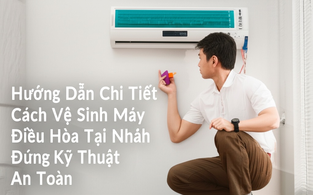 Hình minh họa cho bài viết: Hướng Dẫn Chi Tiết Cách Vệ Sinh Máy Điều Hòa Tại Nhà Đúng Kỹ Thuật, An Toàn