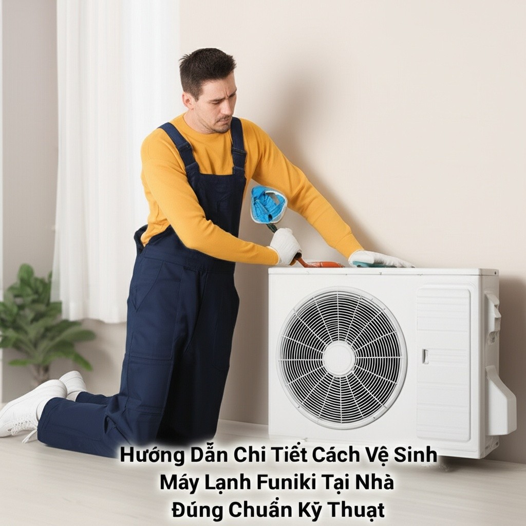 Hình minh họa cho bài viết: Hướng Dẫn Chi Tiết Cách Vệ Sinh Máy Lạnh Funiki Tại Nhà Đúng Chuẩn Kỹ Thuật